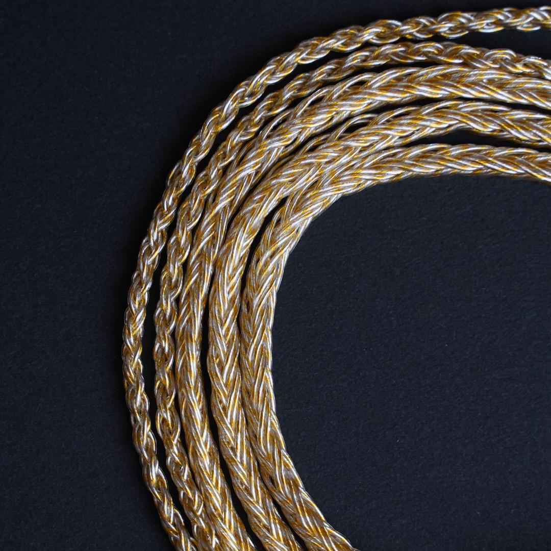 超希少!16芯 金銀線撚り合わせリケーブル膨張MMCX/4.4mmバランス接続