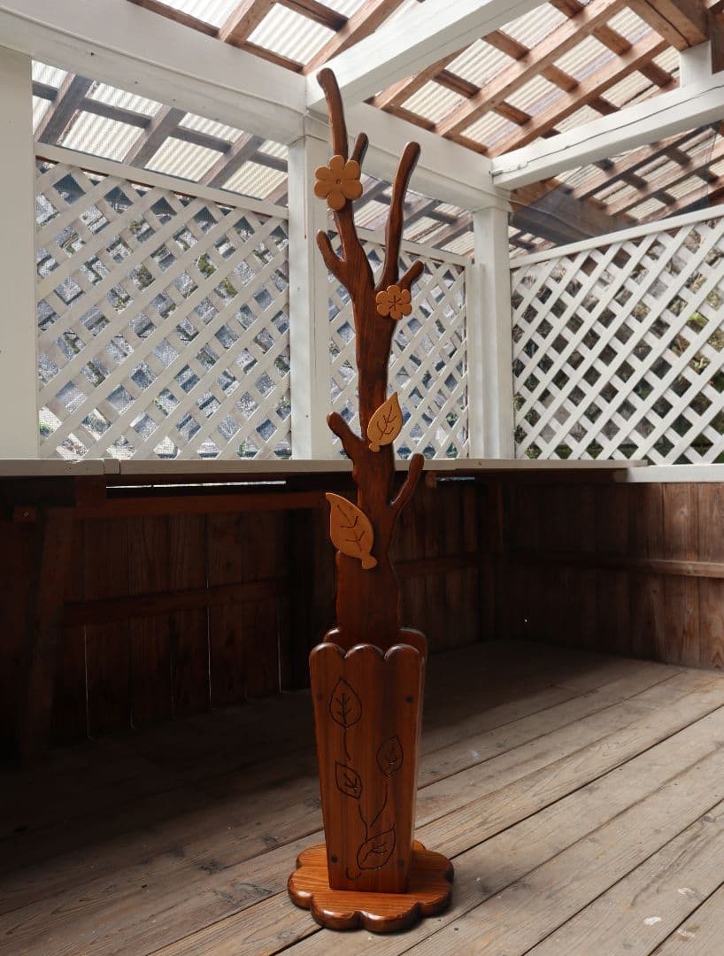 お花と葉っぱの傘立て兼帽子掛け　奈良県　手作り