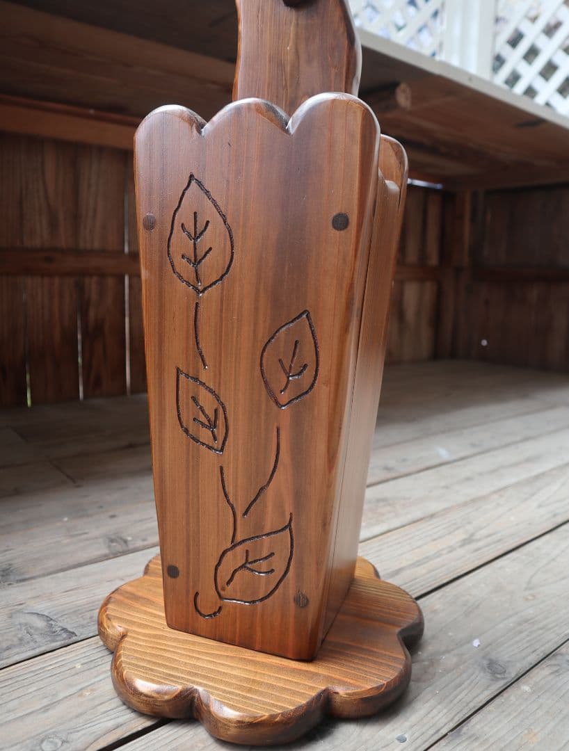 お花と葉っぱの傘立て兼帽子掛け　奈良県　手作り