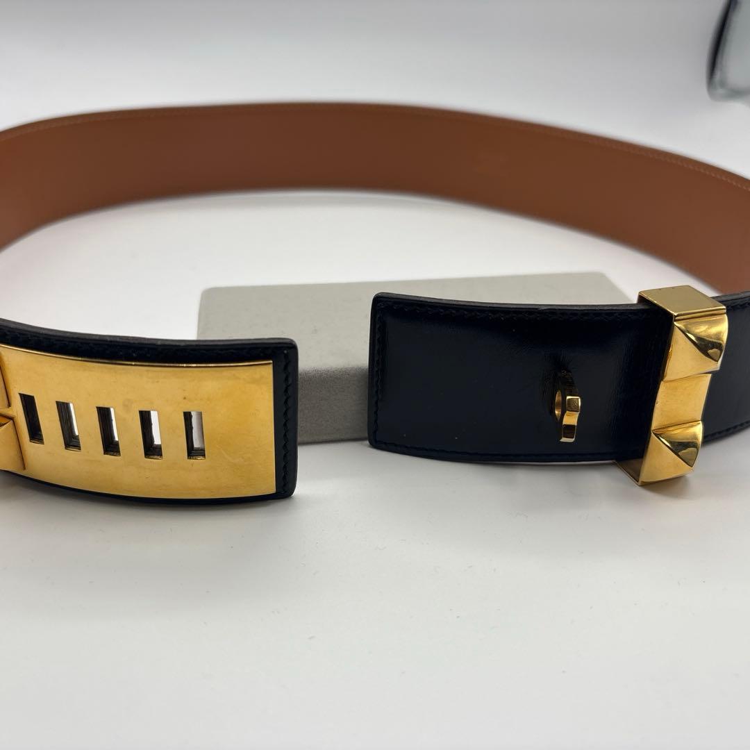 エルメスレザー、茶色、ベルト、正規品　全長　74cm