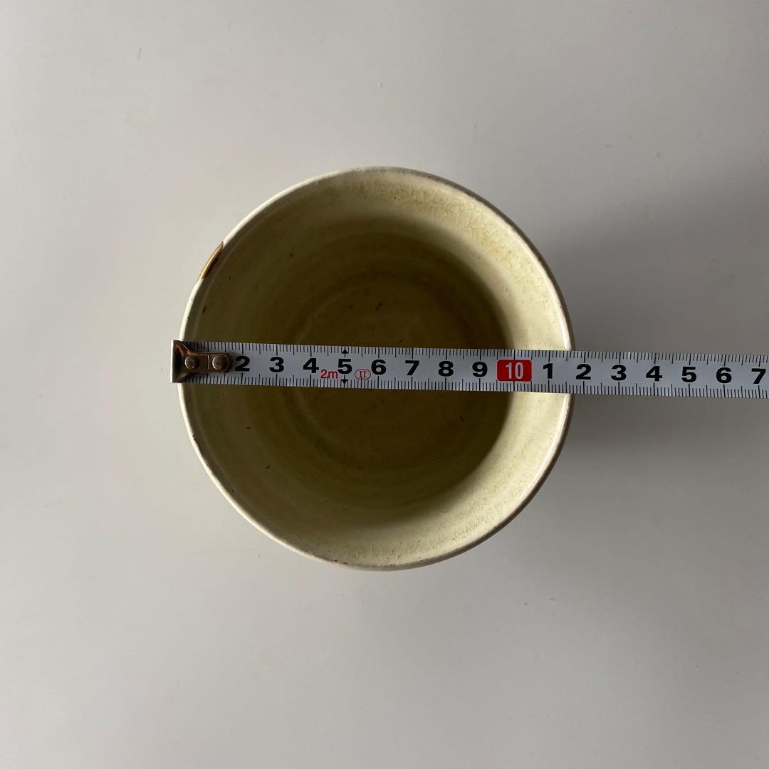 舩木研兒 白釉押紋茶碗 布志名 舩木道忠 バーナードリーチ 山陰 民藝 金継ぎ有