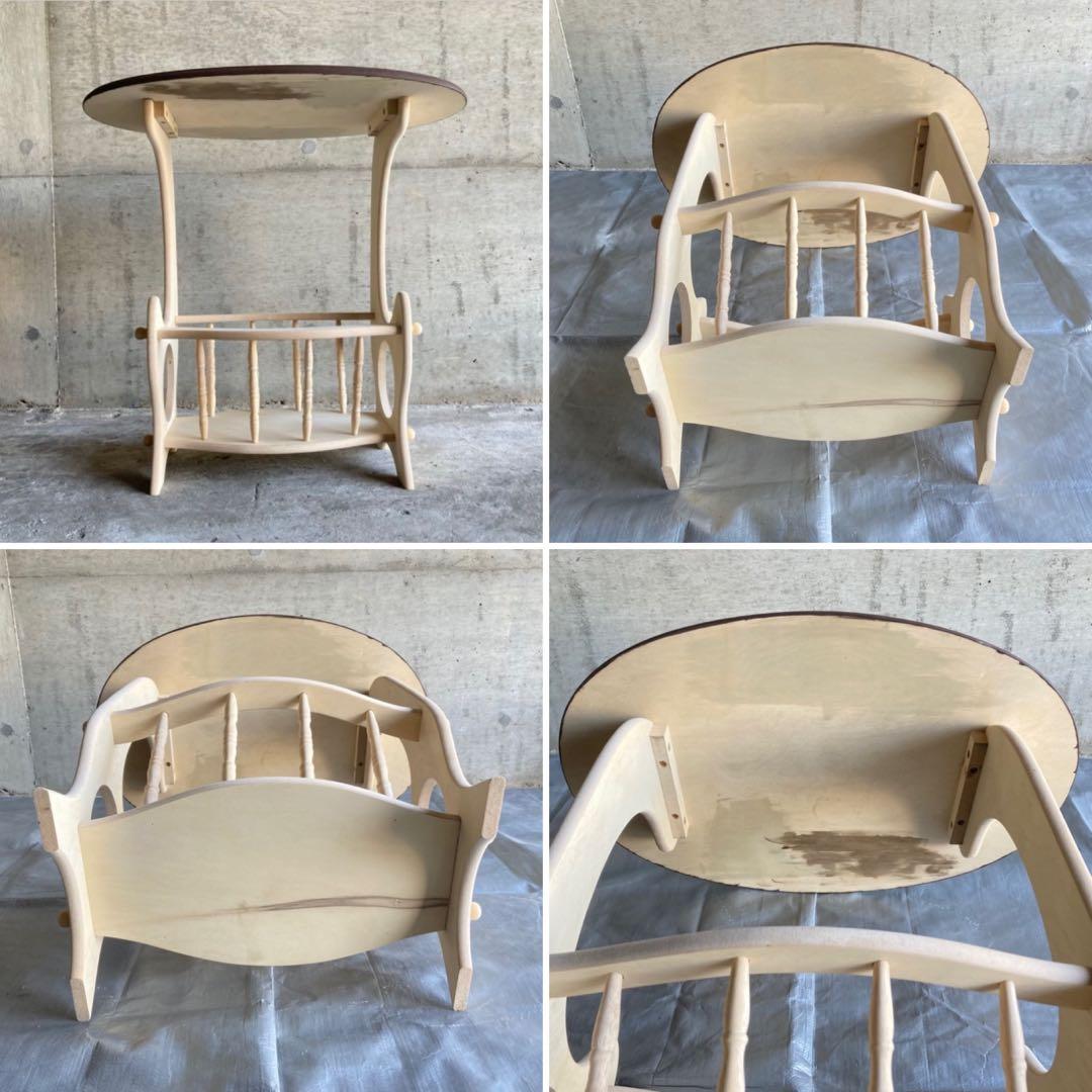 サイドテーブル マガジンラック 飾り台 花台 トールペイント 花柄 木製 レトロ