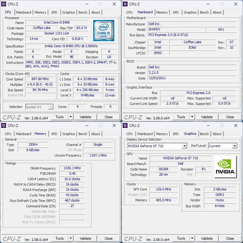 特価☆DELL Vostro3670 i5-8400 SSD256 HDD1TB