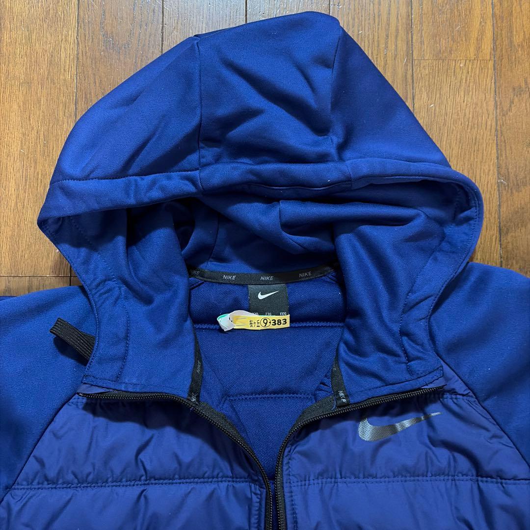【中古美品】NIKE ナイキ フルジップ中綿ブルゾンフード付 XXL/NV