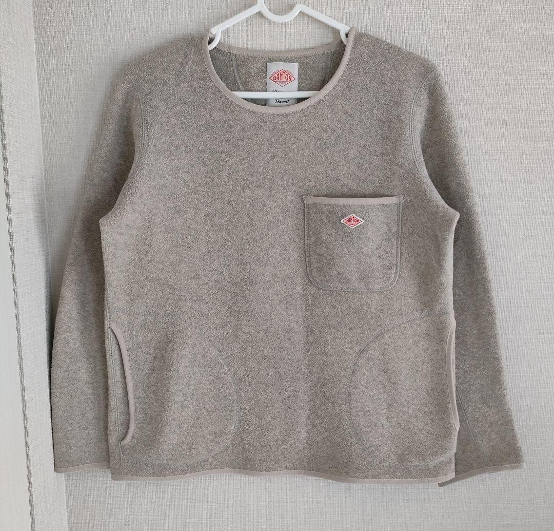 美品　DANTON フリースプルオーバー　ベージュ36