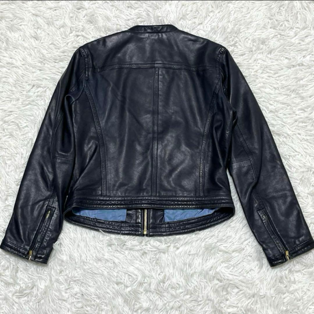 ガンちゃん　ラムレザージャケット　ジップアップブルゾン