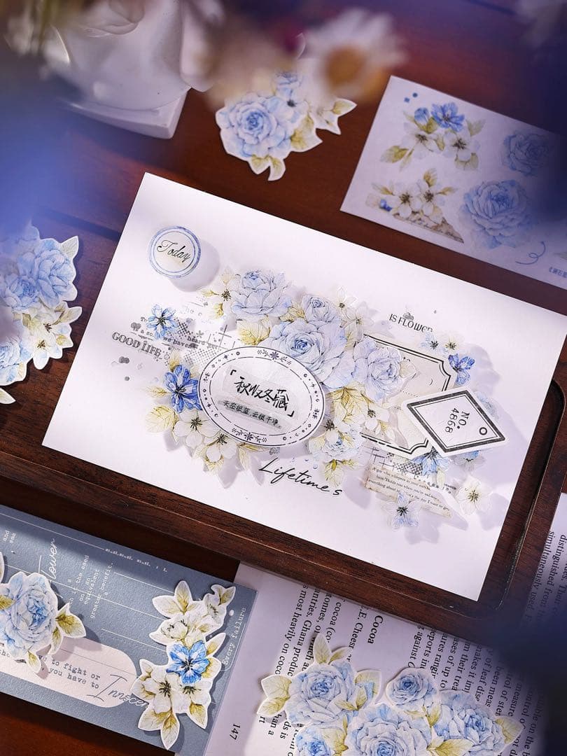 ⭐️SALE⭐️小白家文創《涧石蓝》海外マスキングテープ マステ 【2743】