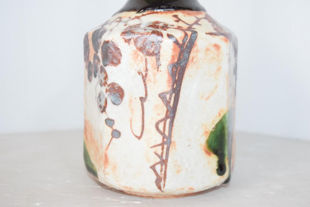 SUNTORY 織部葡萄文面取瓶 織部焼 600ml 国産ブランデー 古酒 希少