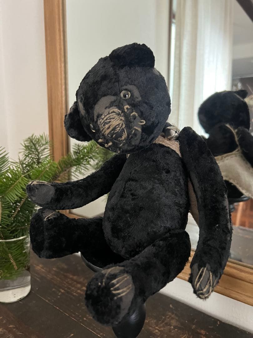 ビンテージ 黒いぬいぐるみ アンティーク人形