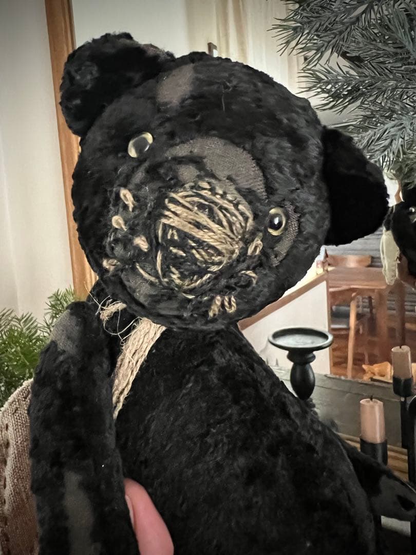 ビンテージ 黒いぬいぐるみ アンティーク人形