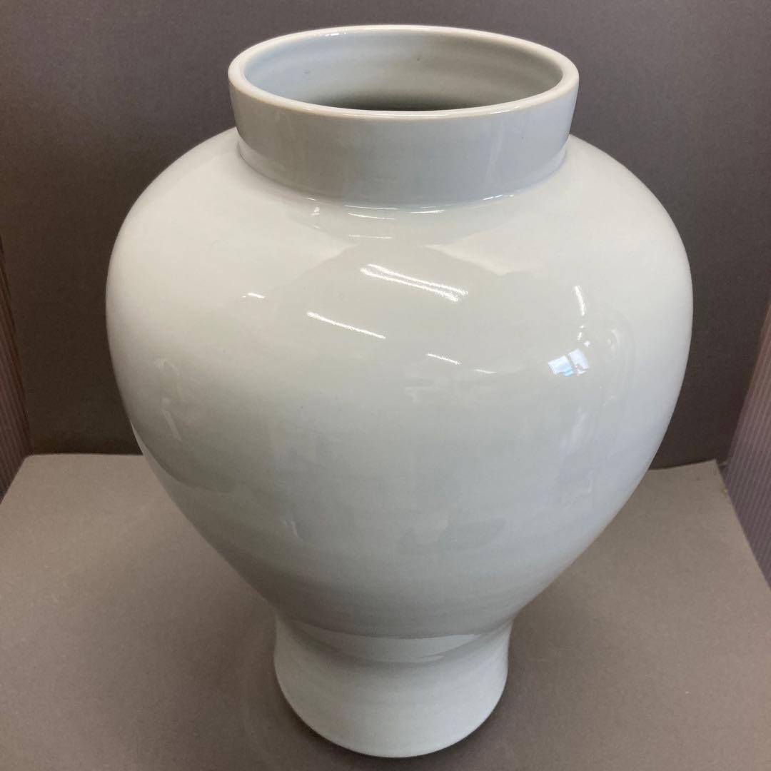 華道道具　花入　白磁長壺　共箱　S319SNT