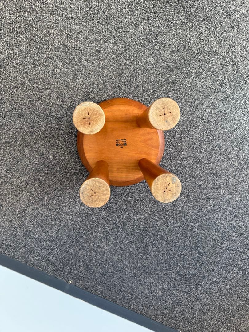 木製円形サイドテーブル チェア