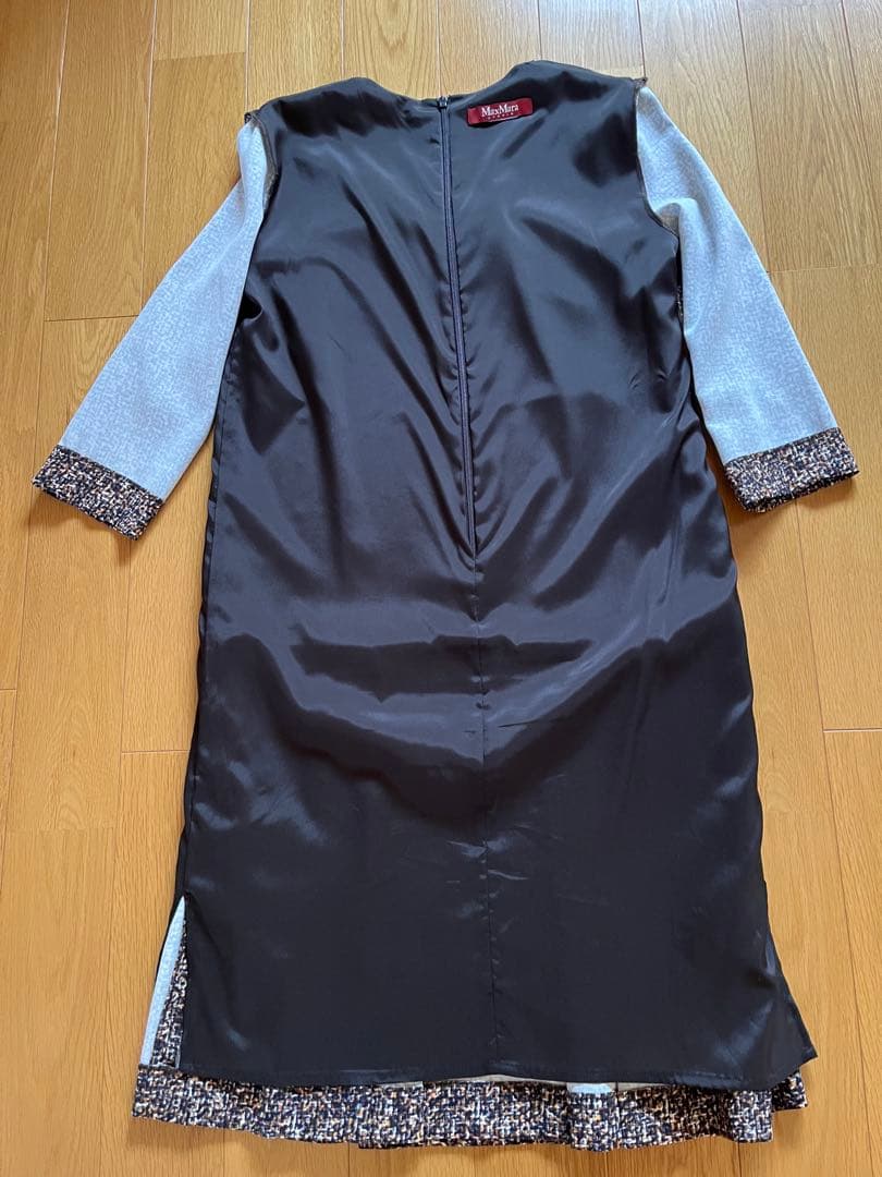 【美品】MaxMara Vネック 七分袖 ワンピース