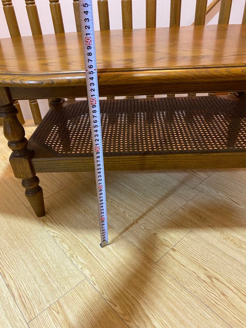 三越　ブルージュ　アンティーク　ローテーブル　ラタン　レトロ　ヴィンテージ