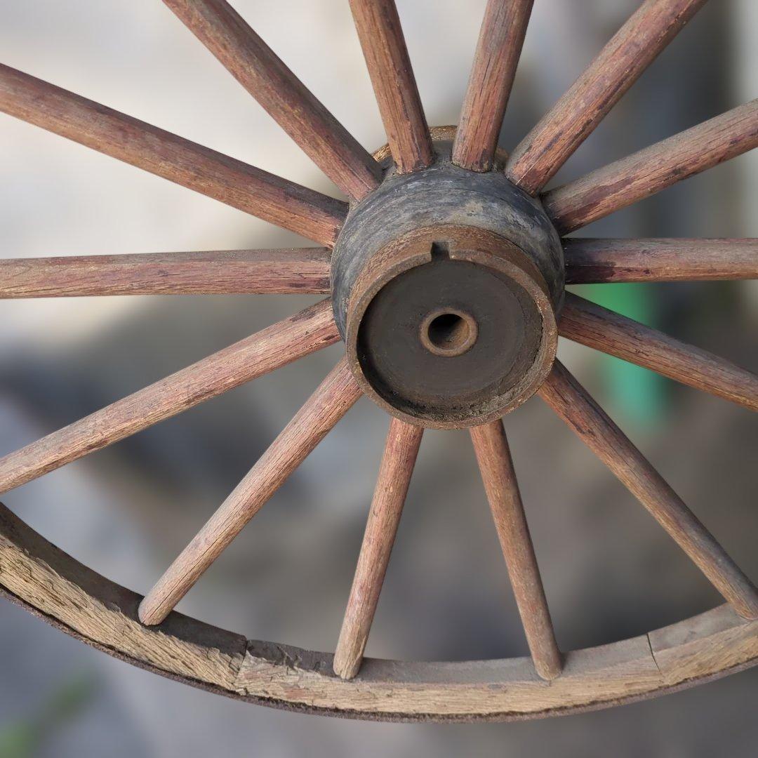 骨董　車輪　大八車　オブジェ　ガーデニング　木製　鉄　大型