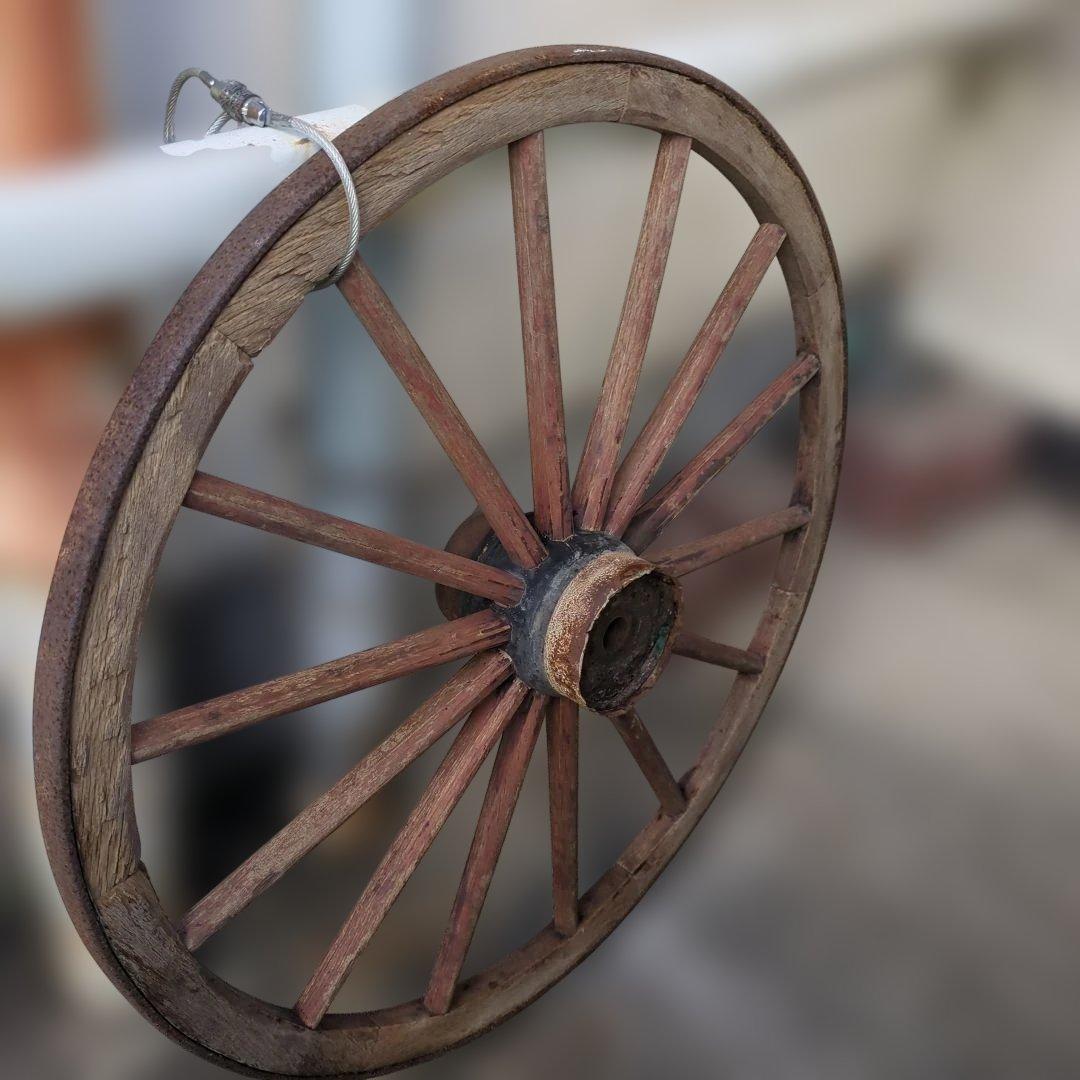 骨董　車輪　大八車　オブジェ　ガーデニング　木製　鉄　大型