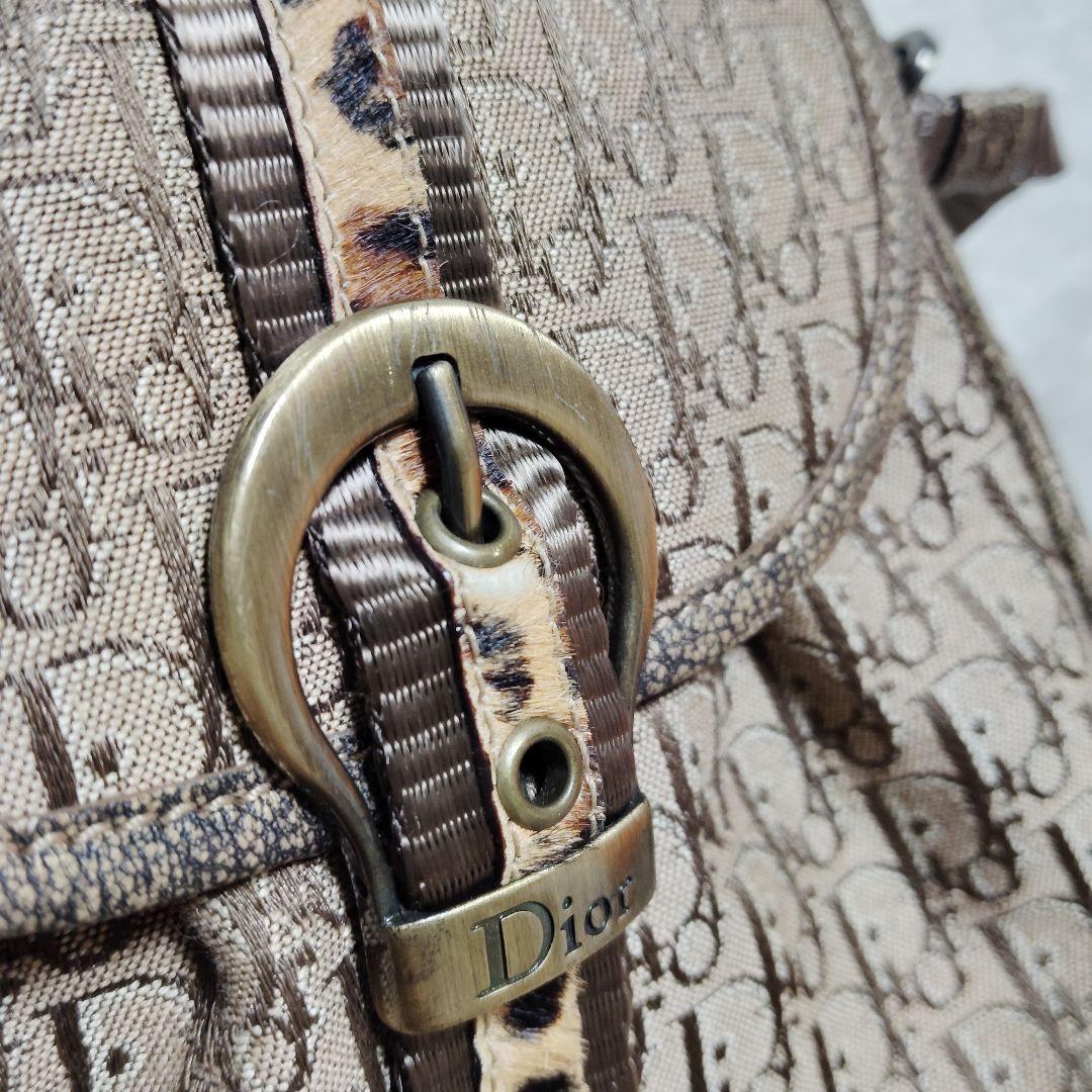 ディオール　ショルダーバッグ　3way　トロッター　レオパード　チェーン　Y2K