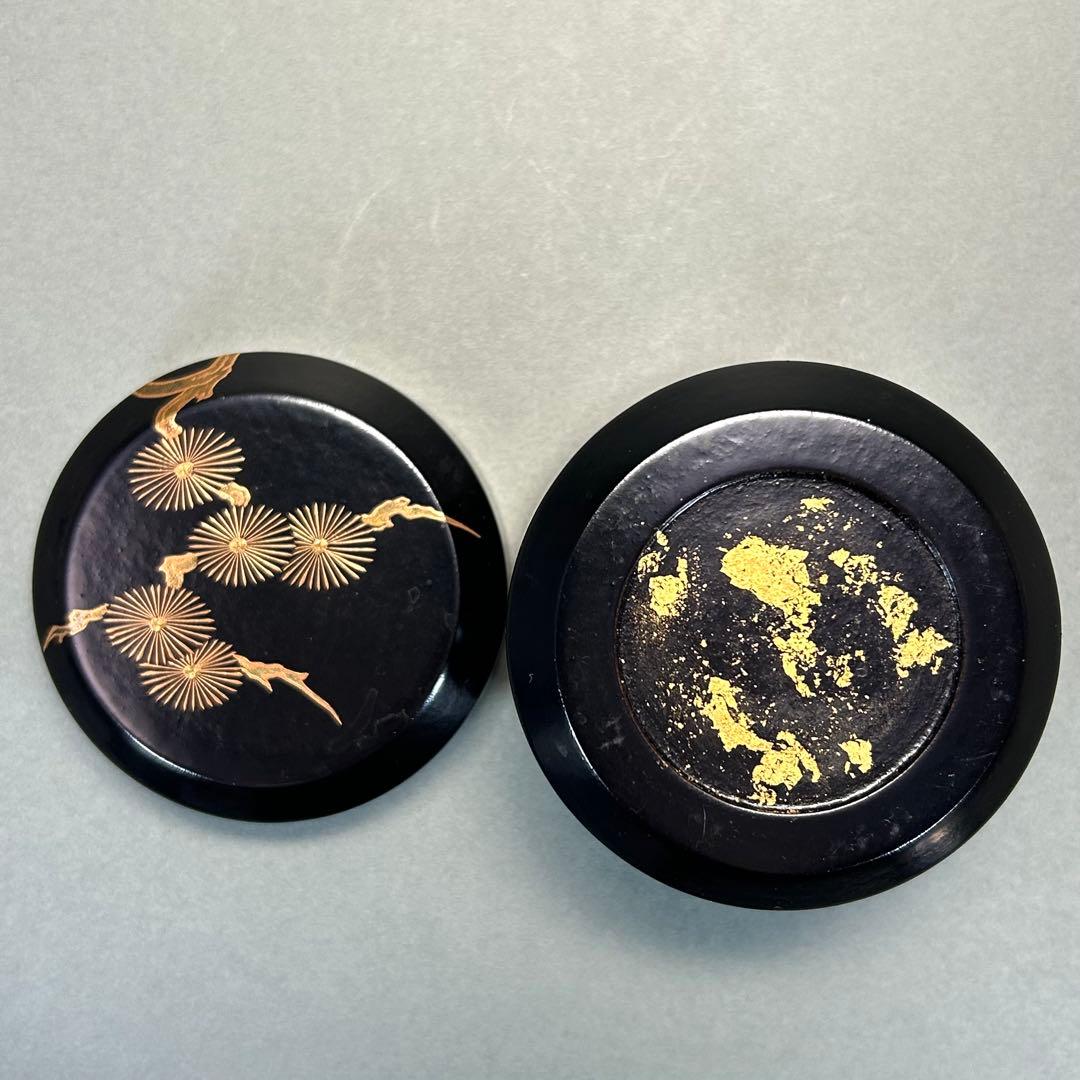 棗　『石井隆鳳　内金砂子　唐松蒔絵』　即中斎好　雪吹　お茶道具　共箱　工芸品