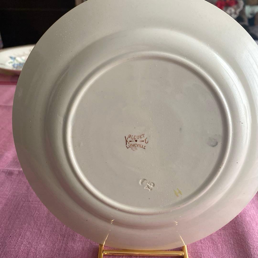 フランスアンティーク　LunevilleリュネヴィルBLEUET　矢車菊皿【B】