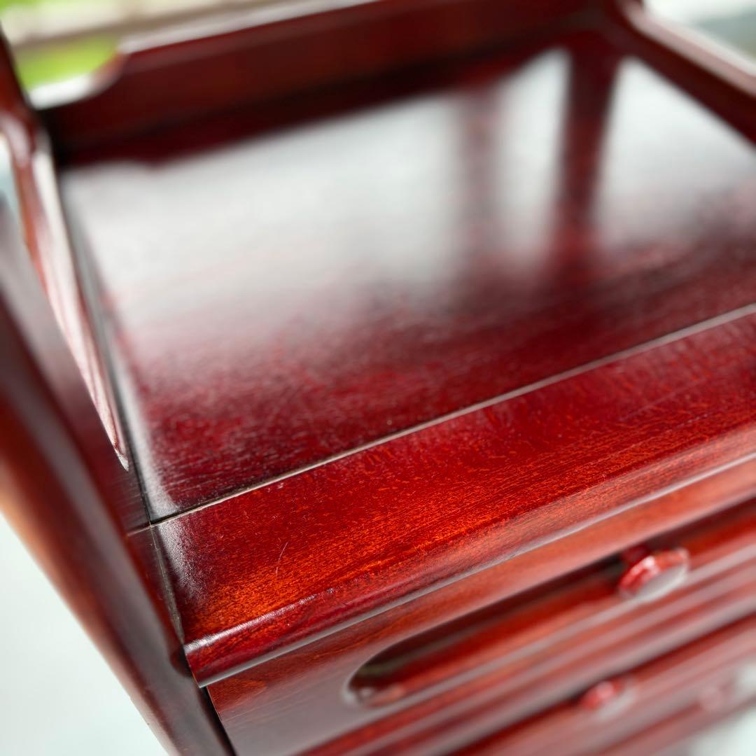 【送料込み】old Karimoku 電話台 引き出し4杯 木製