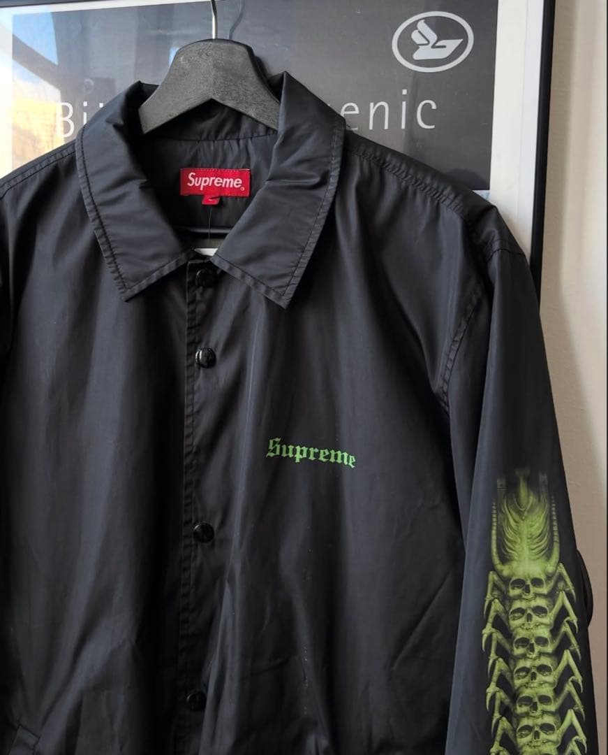 Supreme × H.R Giger 2014AWナイロンコーチジャケット黒M