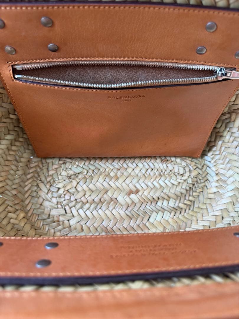 ★美品　バレンシアガ　ラフィア　ビストロ　パニエ　カゴバッグ