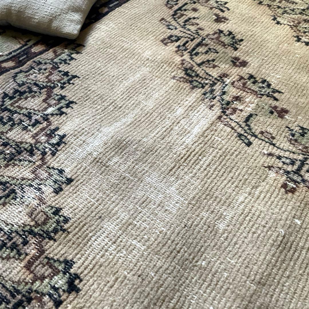 超大判144×269メダリオン　ベージュブラウン　トルコヴィンテージラグ