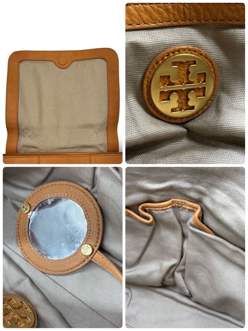 【良品】トリーバーチ　チェーンショルダーバッグ　レザー　ロゴ金具　肩掛け　大容量