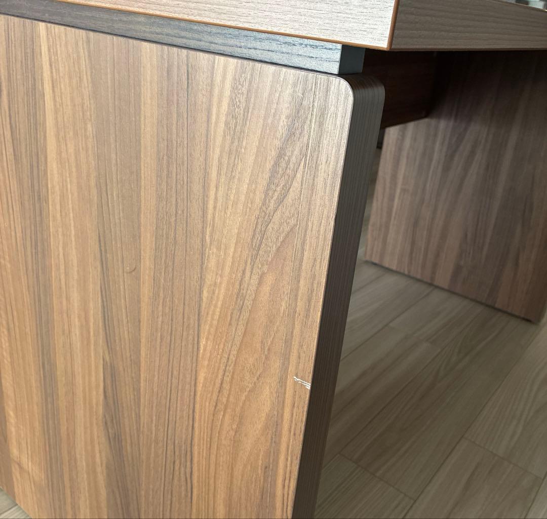 白井産業　ブラウン木製シンプルデスク 120cm幅 組立品　美品