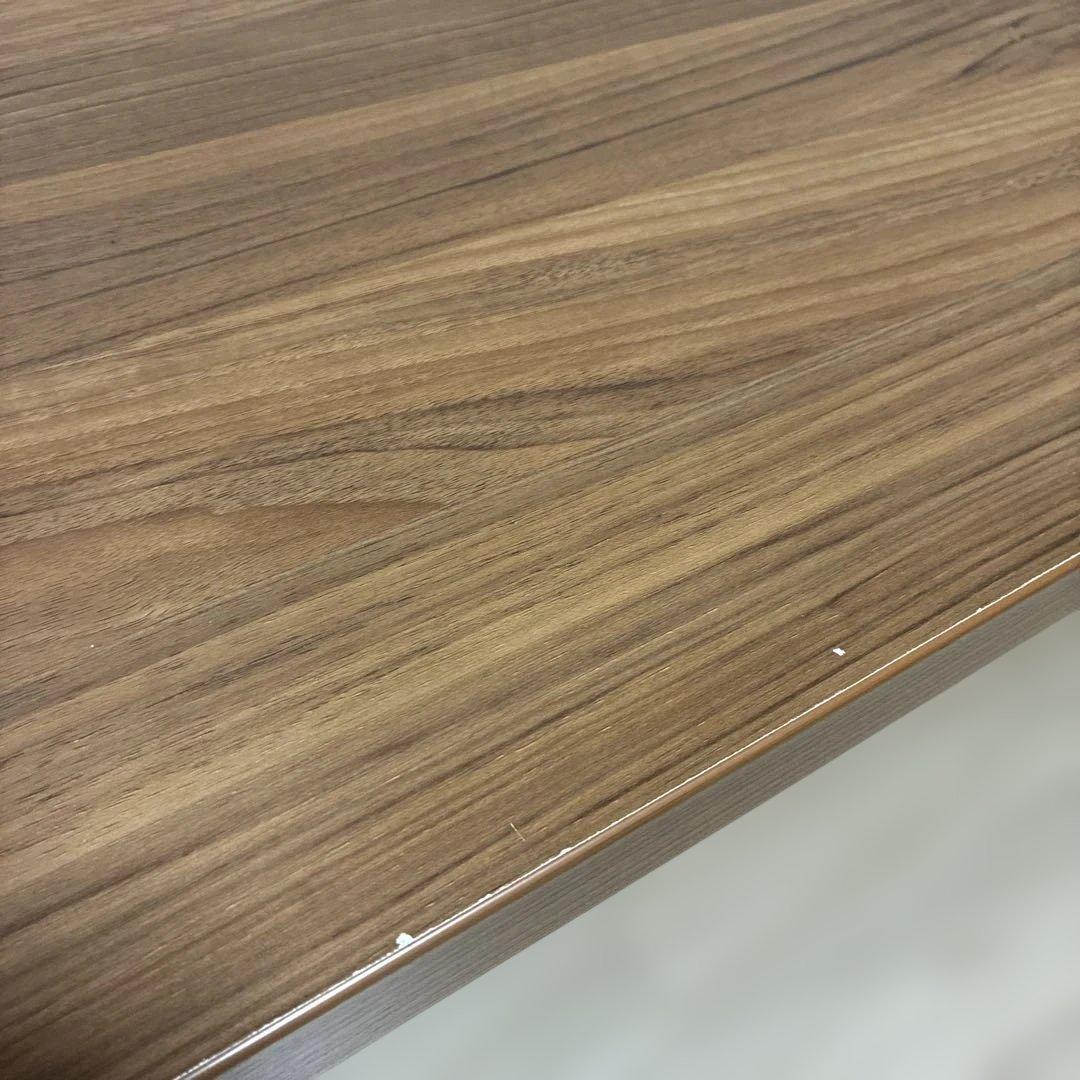 白井産業　ブラウン木製シンプルデスク 120cm幅 組立品　美品