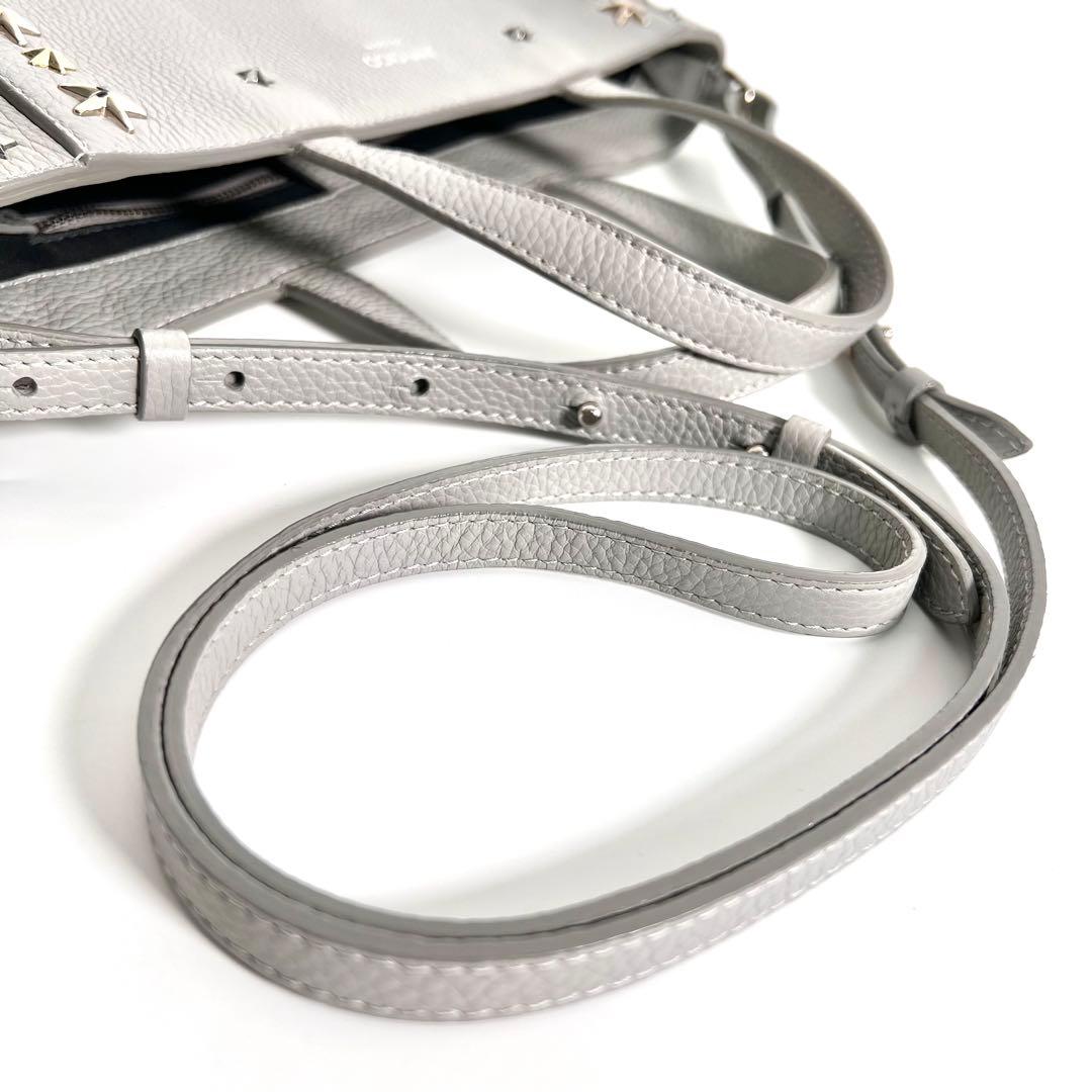 ほぼ未使用 ジミーチュウ ペガシ ショルダーバッグ 2way グレー スタッズ