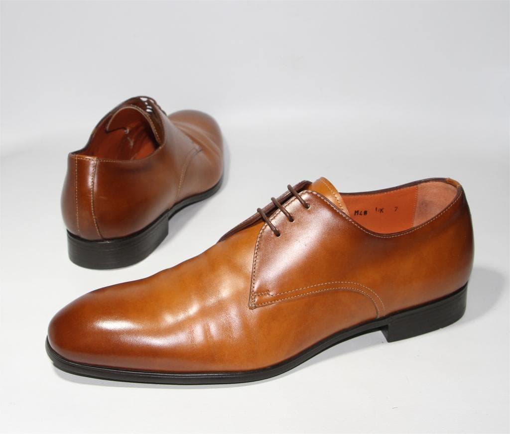 じ*ん様 SANTONI サントーニ プレーントゥ ダービー 15018 茶色
