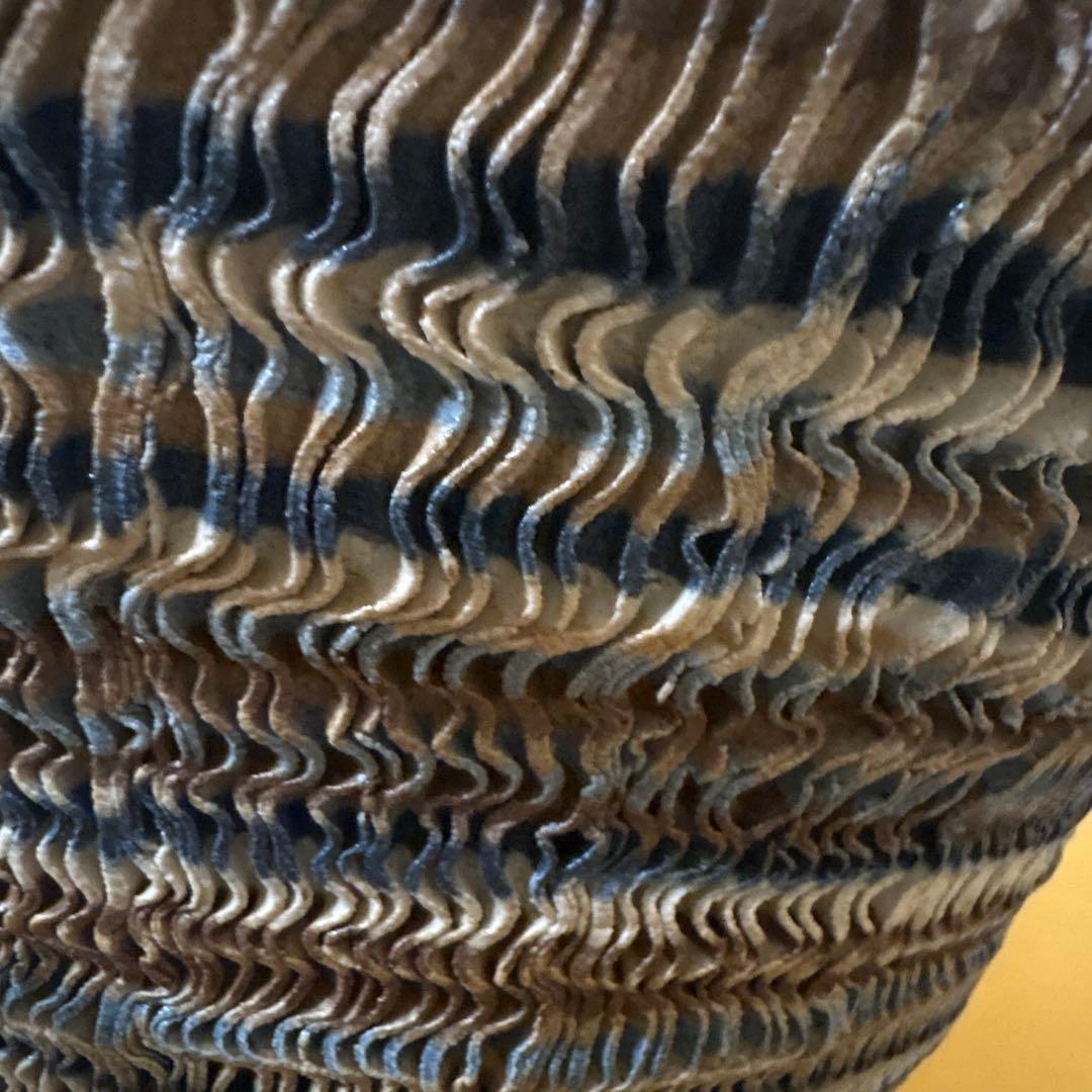 新品未使用　花器　裂開文　結晶天目　藤井茂男　優美　生け花フラワーアレンジ　共箱