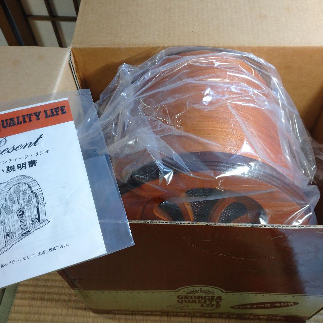 未使用品　ジョージア AM/FMラジオ 当選品 ノベルティ　木製