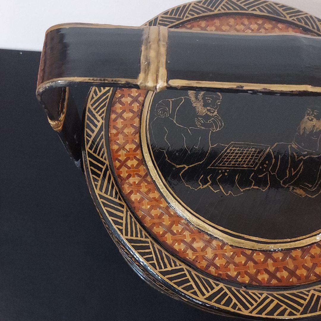 【超希少】竹　3段　漆塗　中国　骨董品　アンティーク