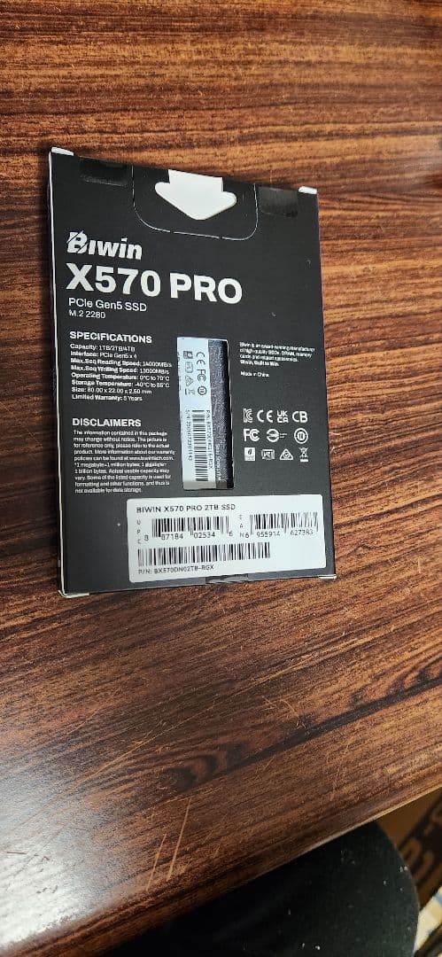 内蔵型SSD iwin X570 PRO 2TB PCIe Gen5 SSD