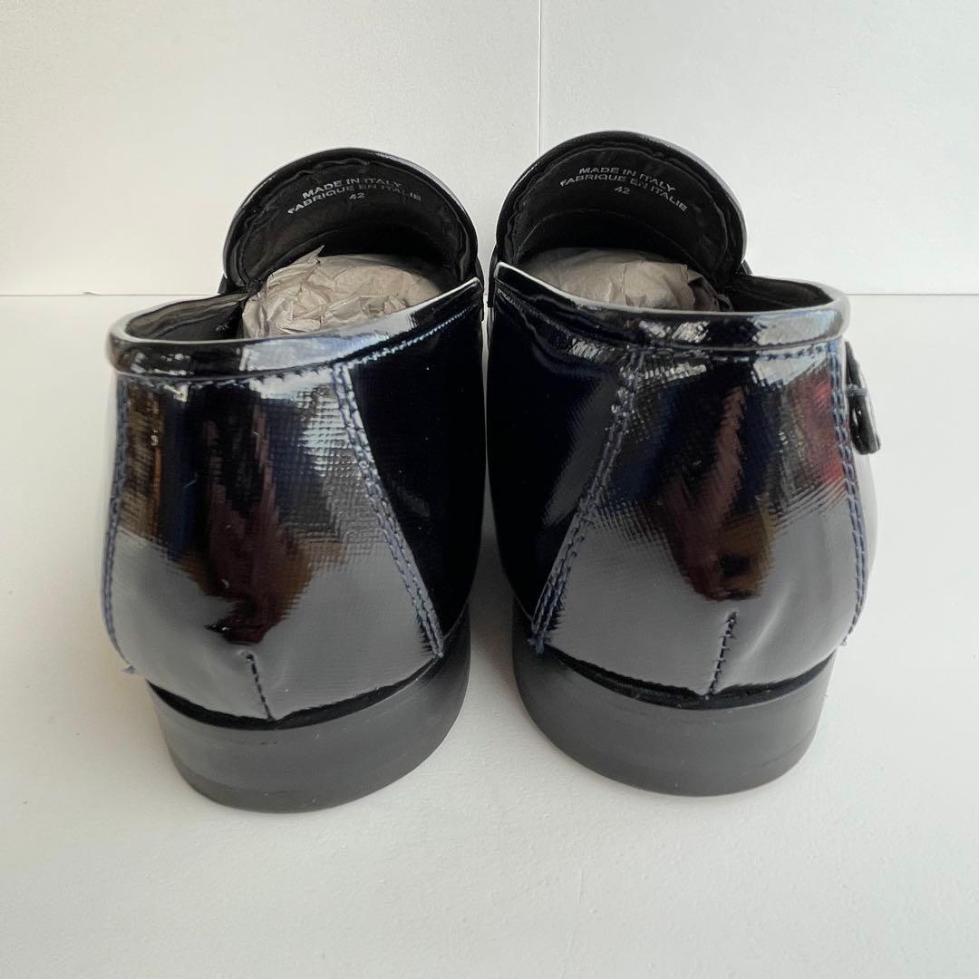 DIESEL BLACK GOLD エナメル レザー ローファー 靴 黒 27