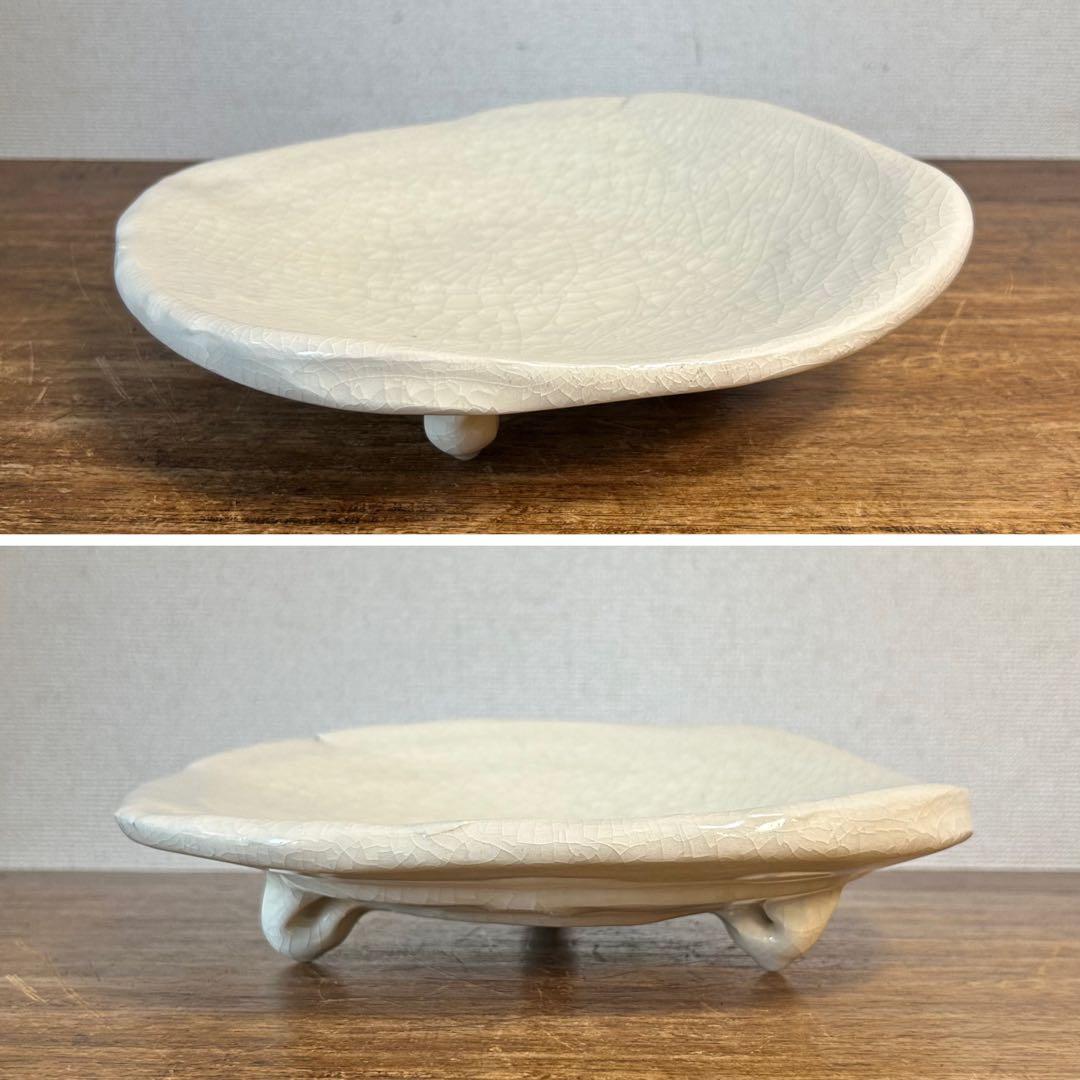 鯉江良二 Ryoji Koie 「良」 「1983」 白磁 皿 三足 本物保証