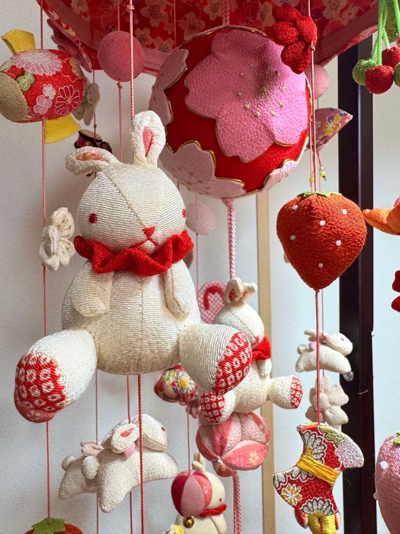 吊るし雛 120㎝ 雛飾り うさぎ つまみ細工 つるし雛