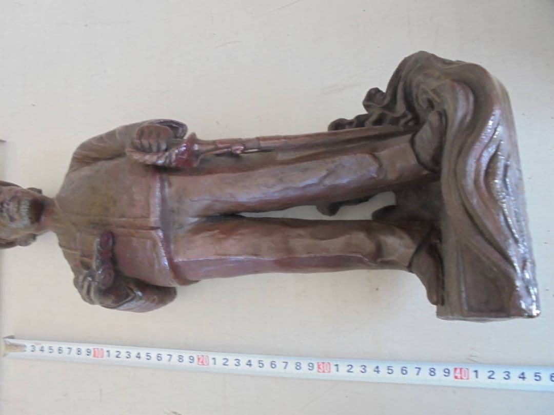 AKa6452　備前　陶斎仙史作　東郷平八郎　立像　陶器　置物　高さ　約４１ｃｍ