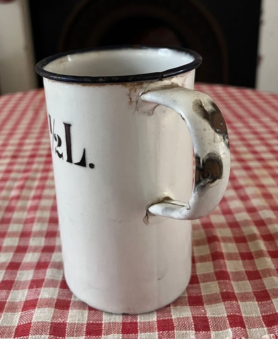 イギリスアンティーク ホーローメジャーカップ