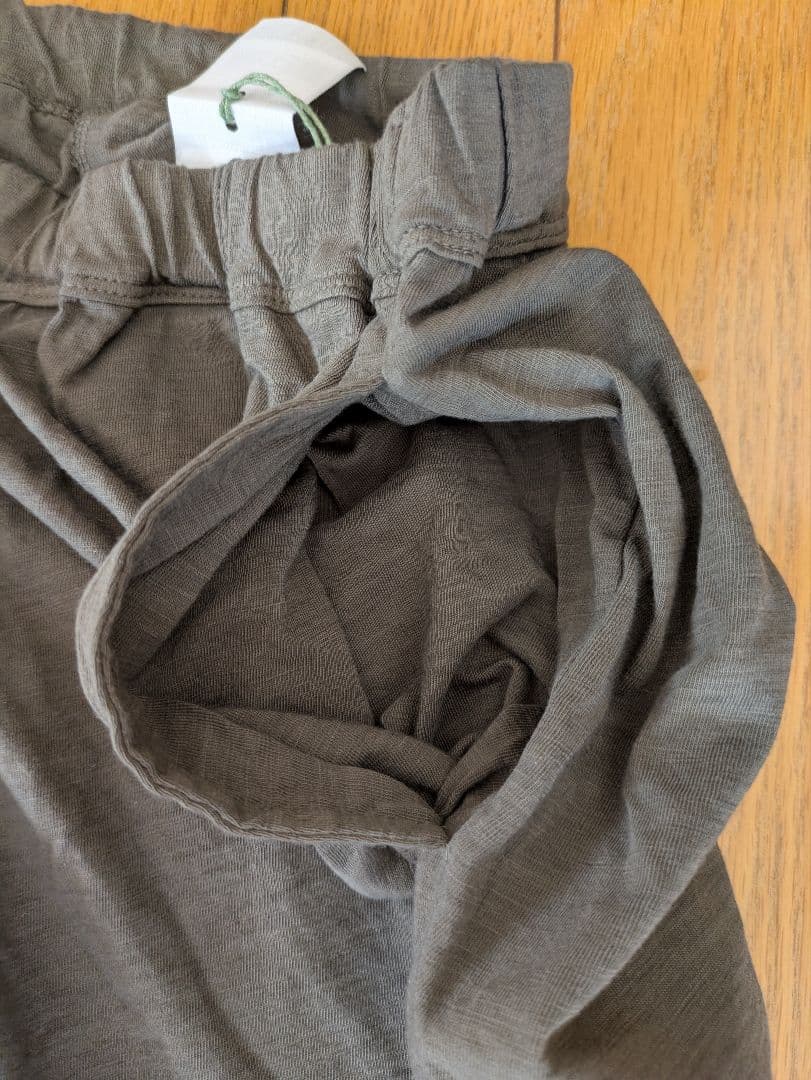 新品タグ付【45r】スーピマ天竺ラッパーパンツ 墨黒