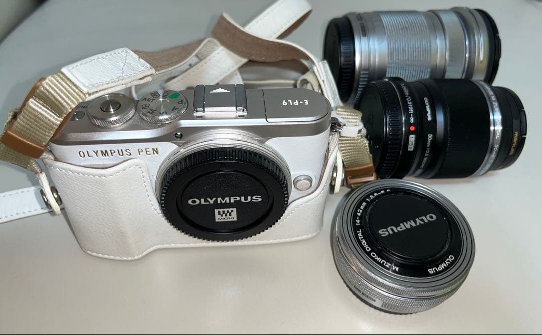 OLYMPUS PEN E-PL9 ダブルズームキット＋マクロレンズ＋本革アクセ