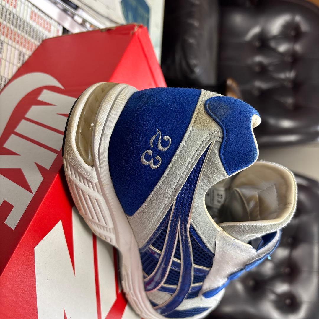 アシックスオーダーシューズ 青/灰色 ベルクロ