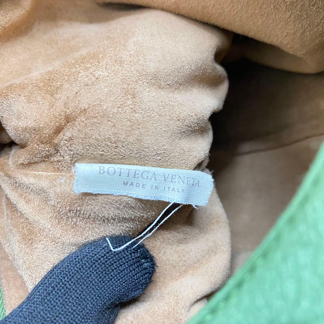 ボッテガヴェネタ グリーン ワンショルダーバッグ 編み込みハンドル