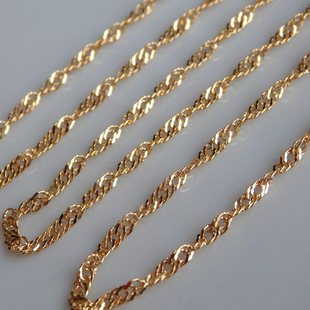 ponyo　k18ブレスレットアンクレット　スクリューチェーン　2.4㎜幅