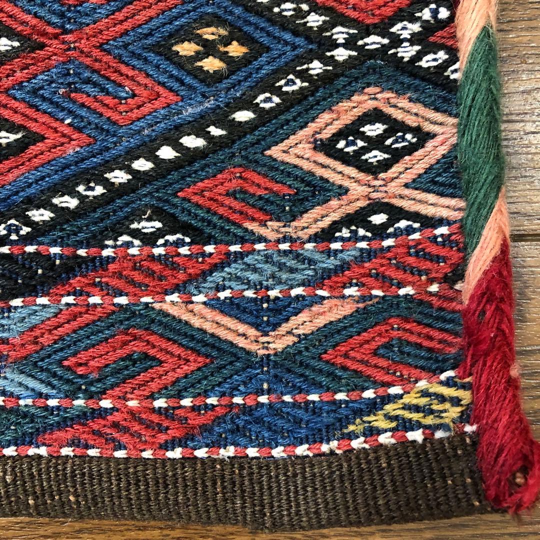 アンティーク/オールド? 塩袋 キリム&ジジム? 手織り トライバルラグ