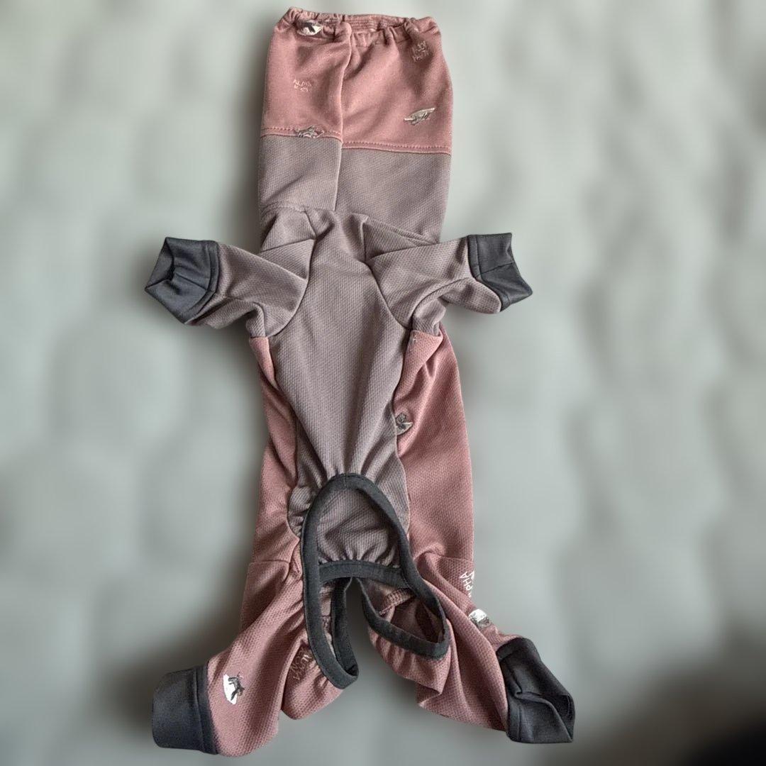 ALPHAICON フード付き犬服 Sサイズ ピンク・グレー