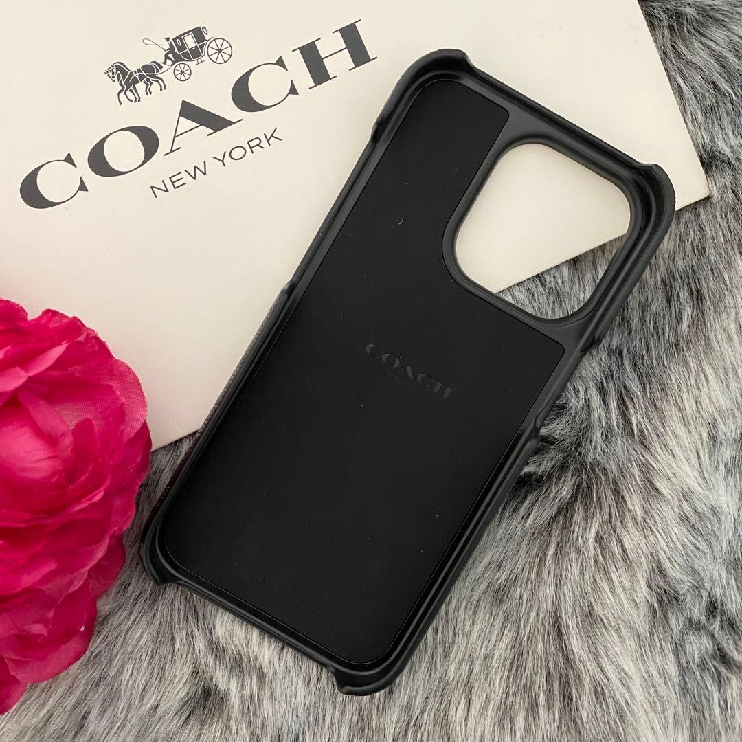 新品☆COACH(コーチ)ブラック　スマホケース　i Phone15