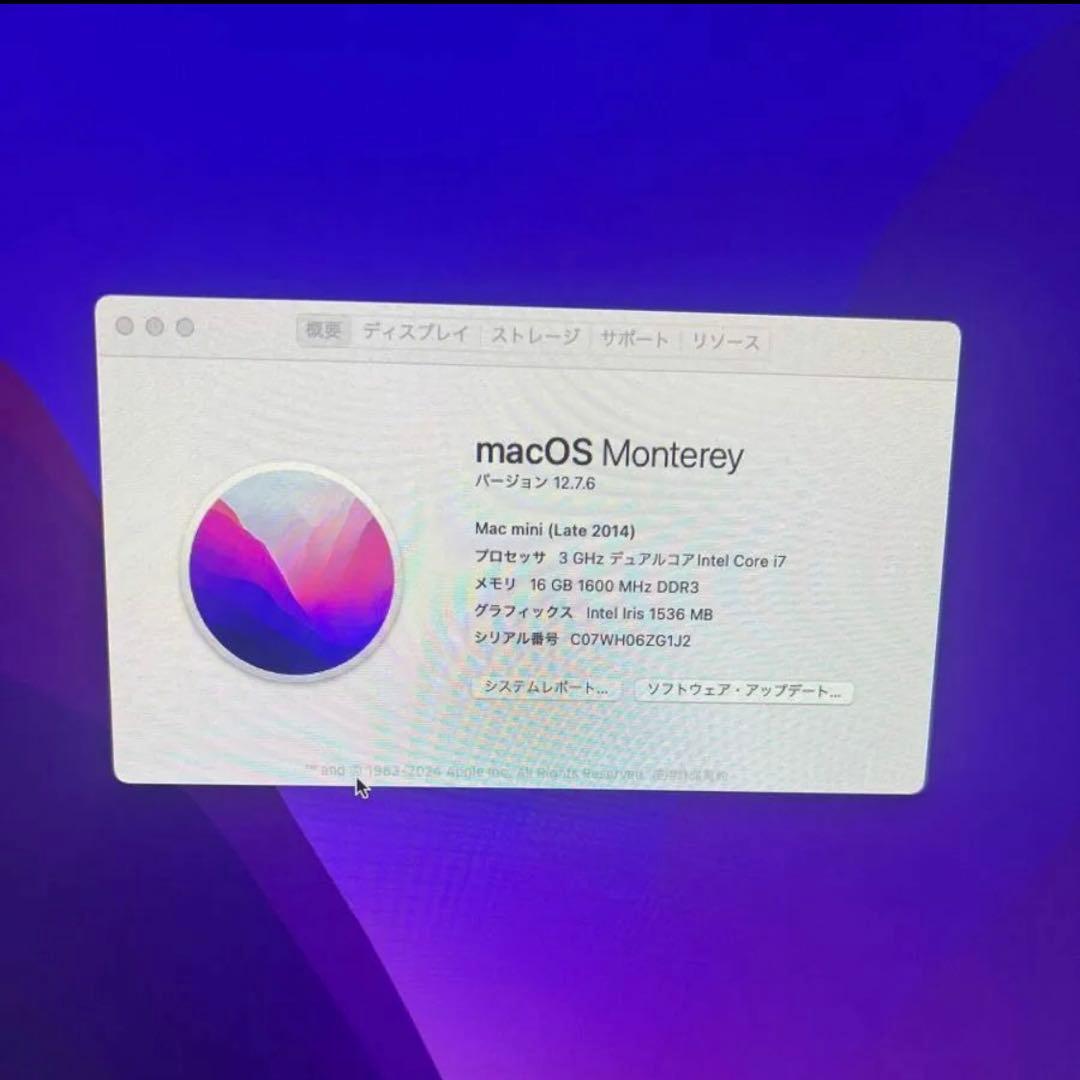 ミニPC Apple Mac mini Core i7-4578U 3.0GHz